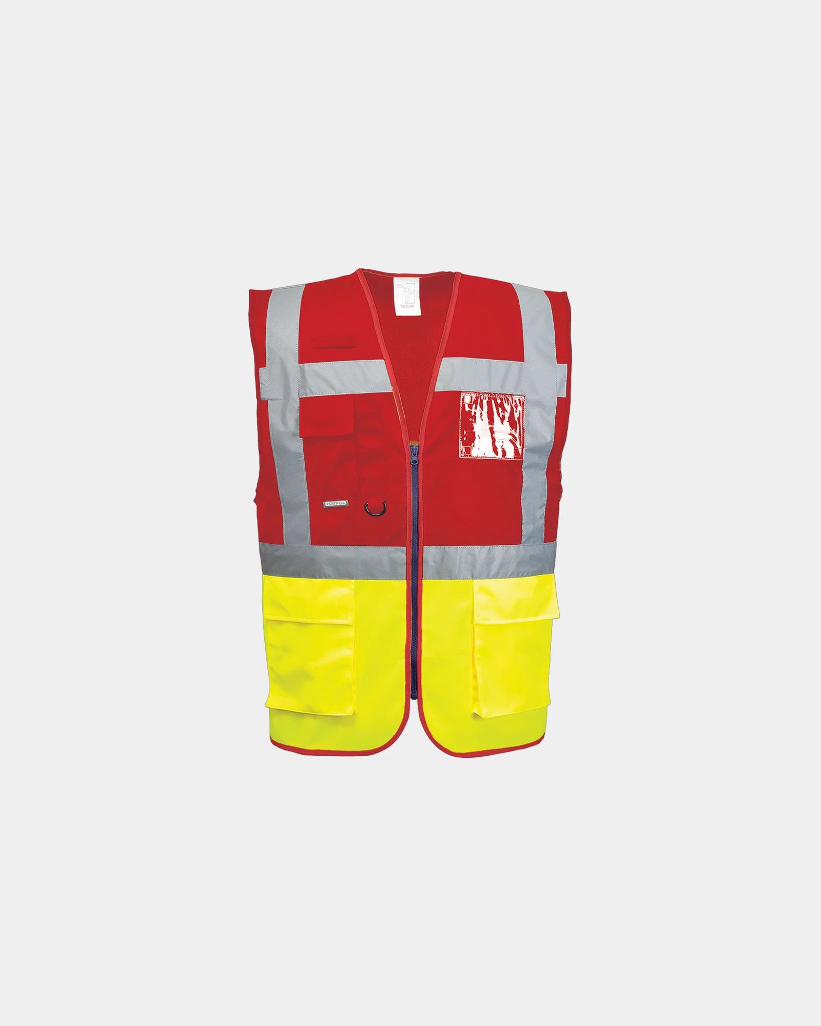 Gilet haute visibilité bicolore à personnaliser - Jaune-Rouge